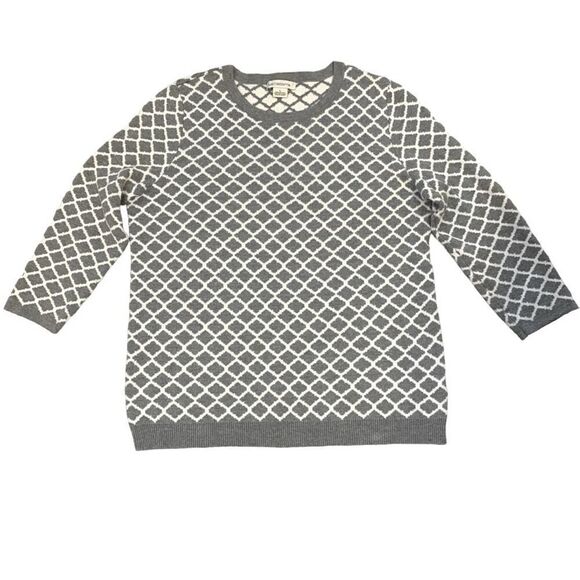 Liz Claiborne Women’s Geometric Print Classic Sweater 3/4 sleeves Size Large - Picture 5 of 5